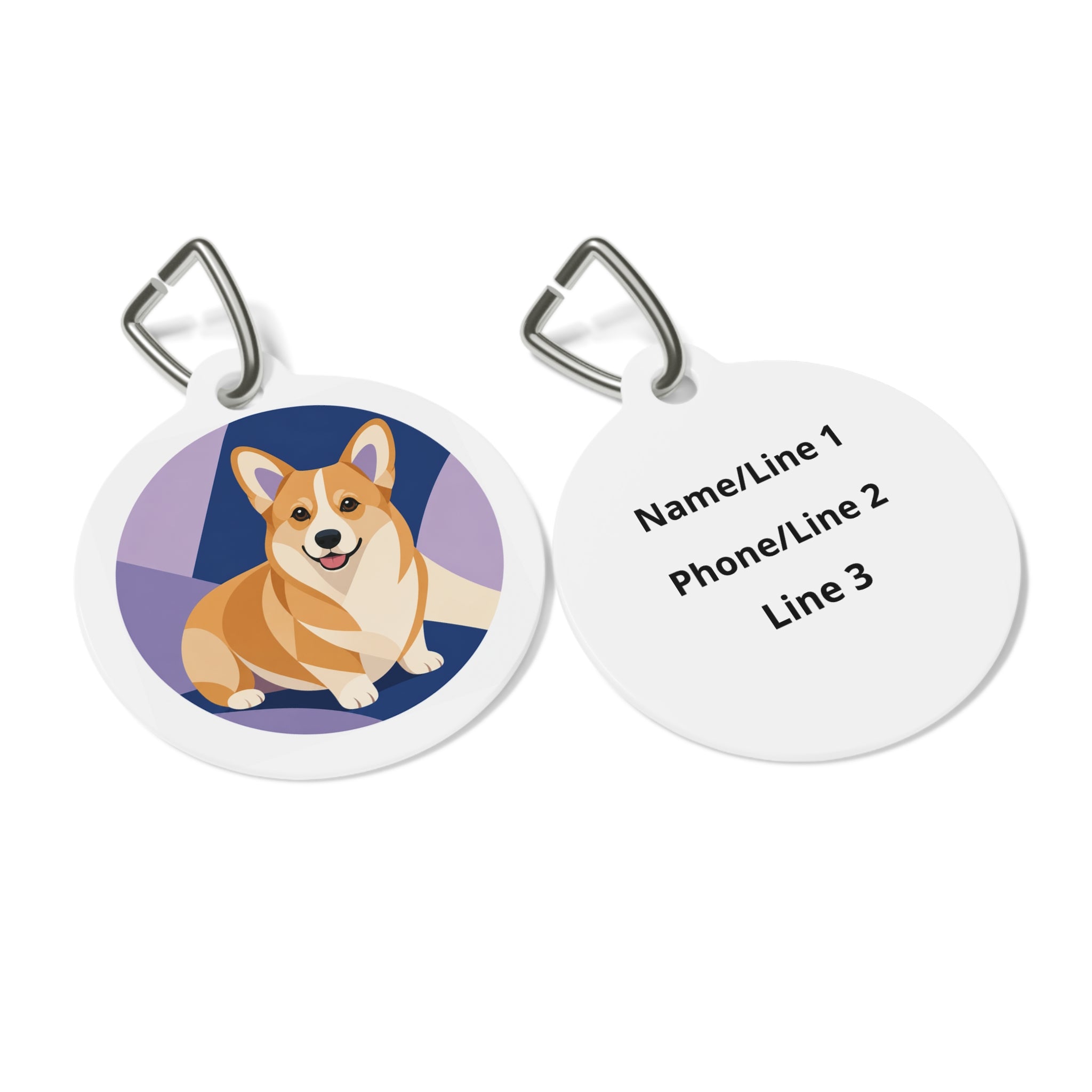 Pembroke Welsh Corgi Bright Playful Portrait Personalized Dog ID Tag