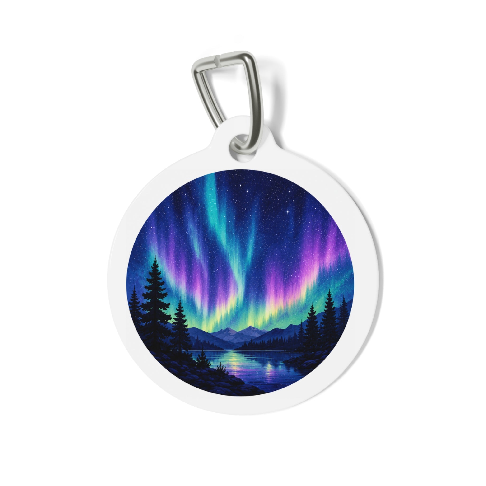 Northern Lights Scenic Outdoor Adventure Personalized Dog ID Tag