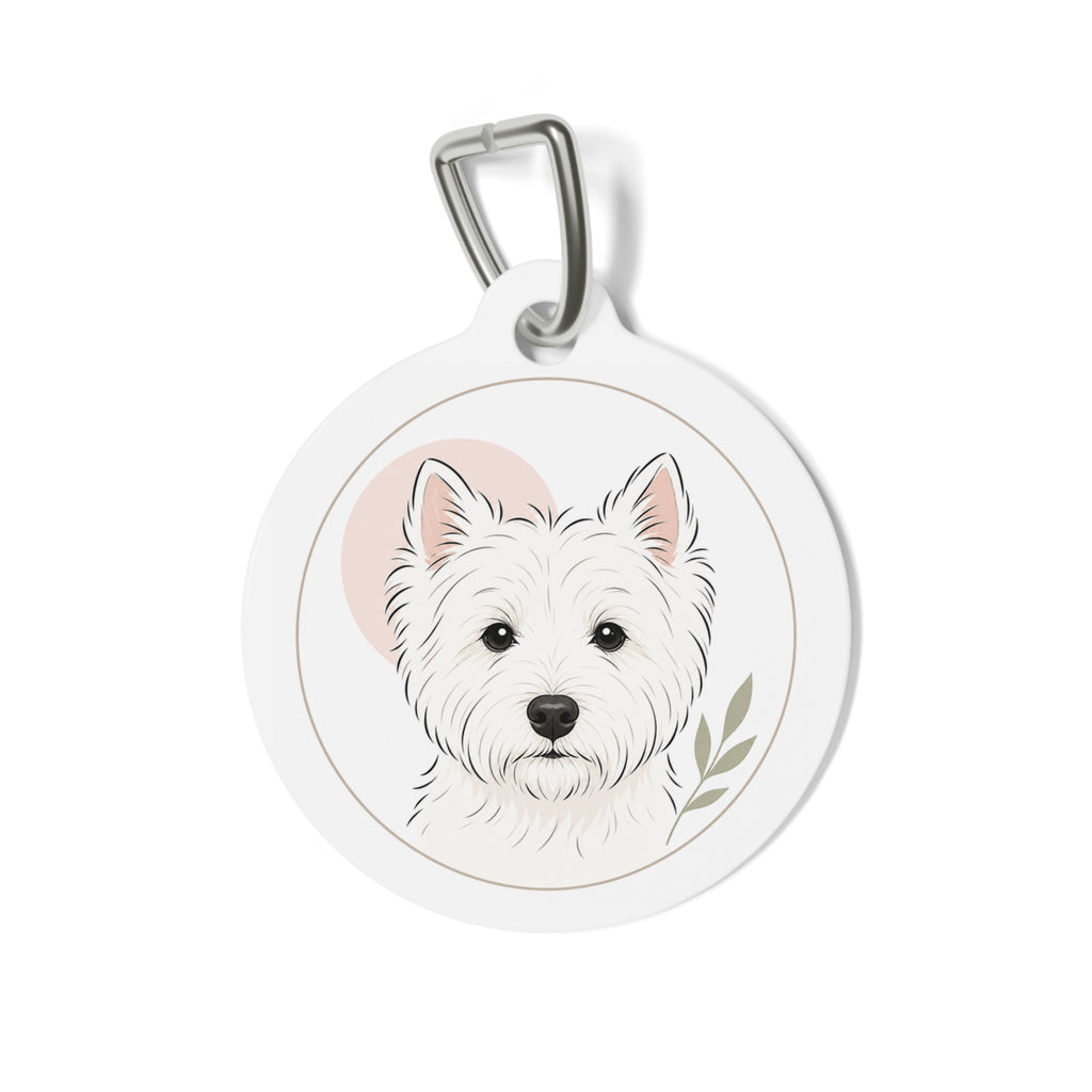 West Highland White Terrier Playful Portrait Personalized Dog ID Tag