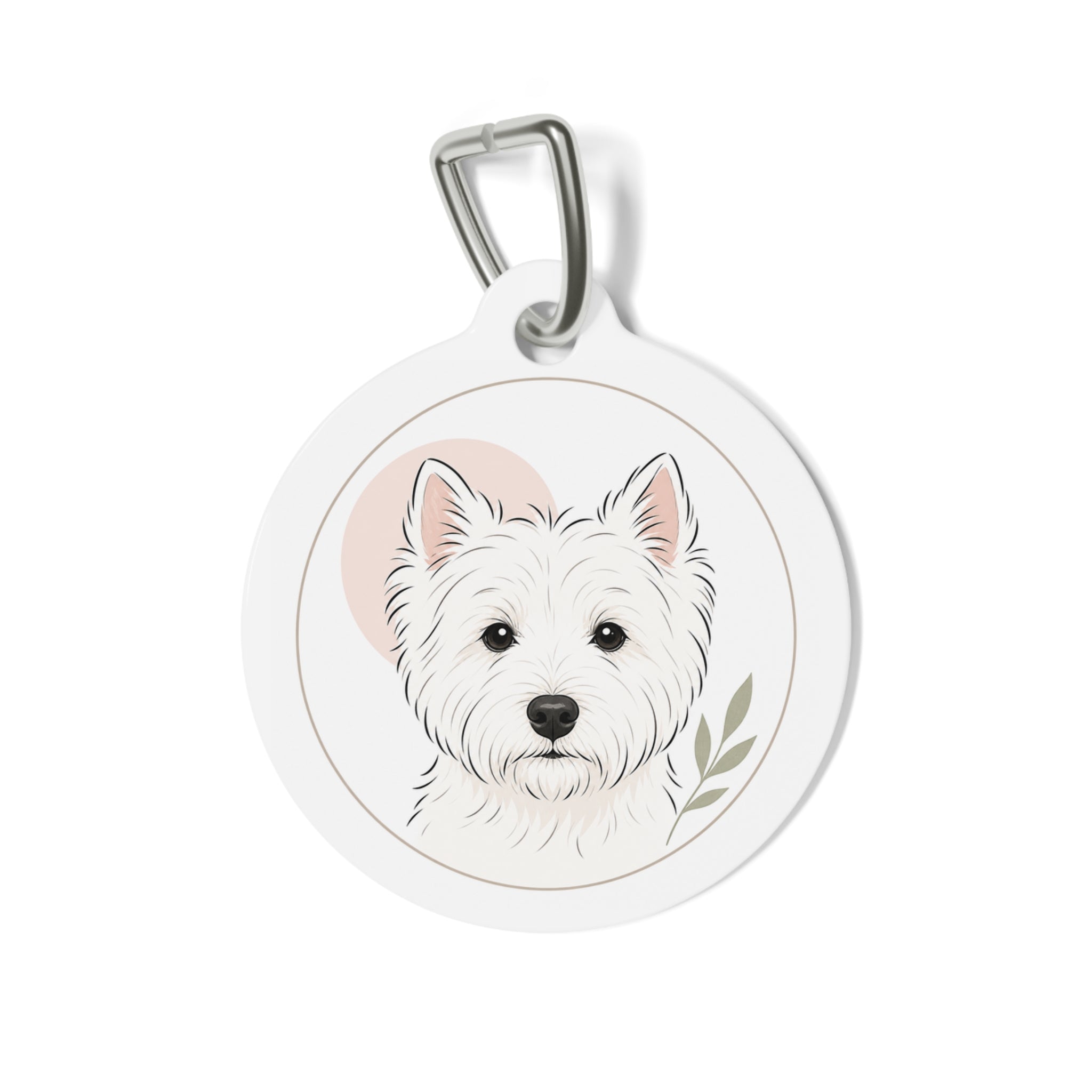 West Highland White Terrier Playful Portrait Personalized Dog ID Tag