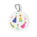 Rainbow Party Hat Parade Personalized Dog ID Tag