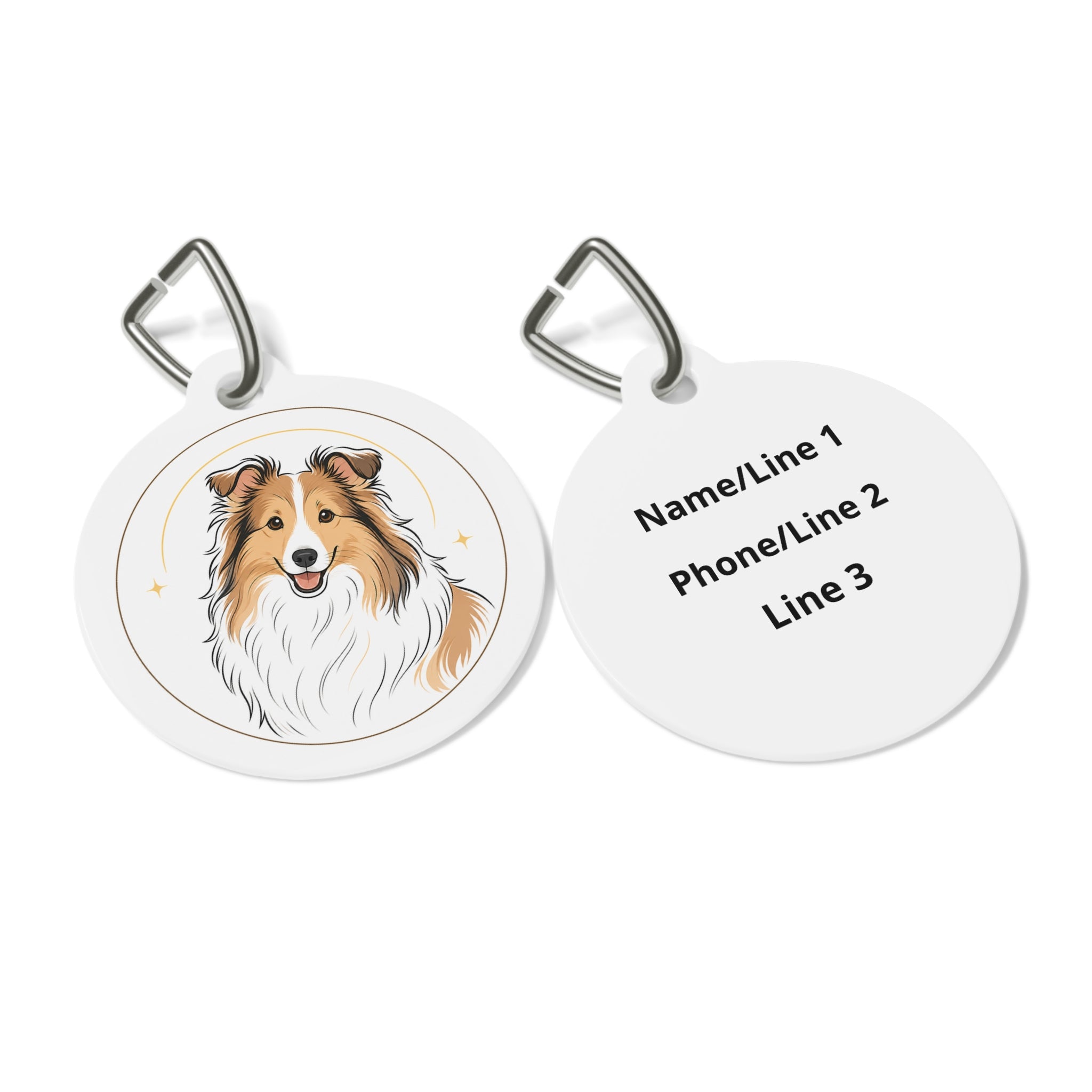 Shetland Sheepdog Joyful Playful Portrait Personalized Dog ID Tag