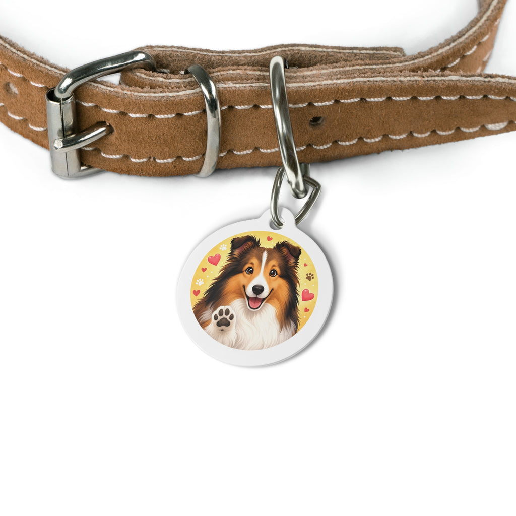 Placa de identificación personalizada para perro Shetland Sheepdog Sweet Heart