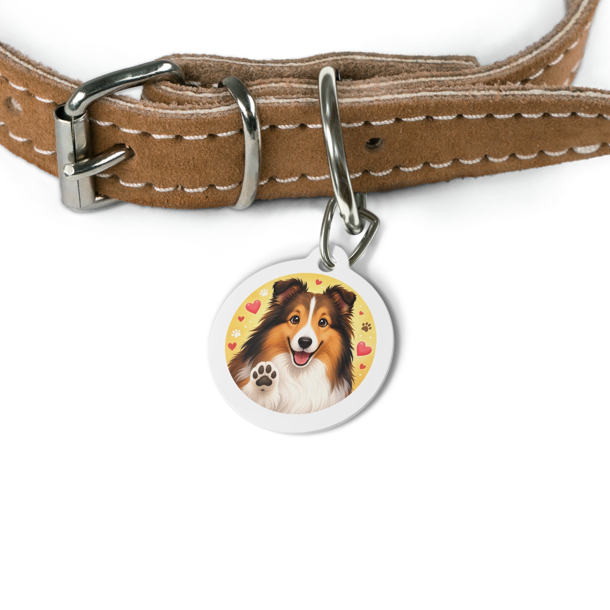 Shetland Sheepdog Sweet Heart Personalized Dog ID Tag