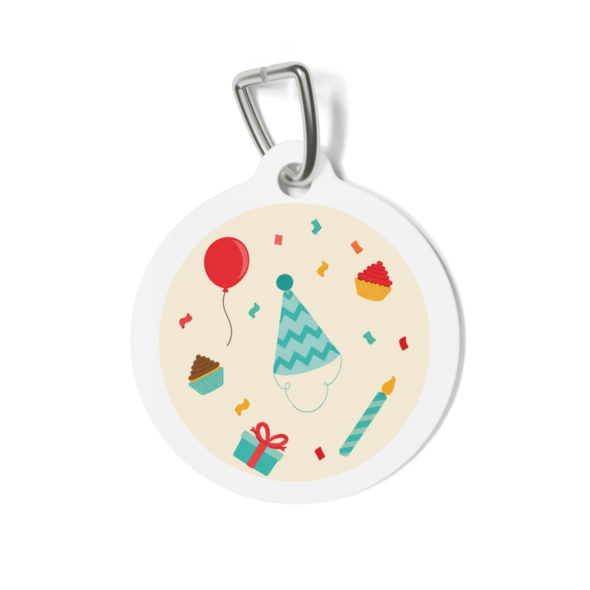 Whimsical Birthday Party Icons Personalized Dog ID Tag