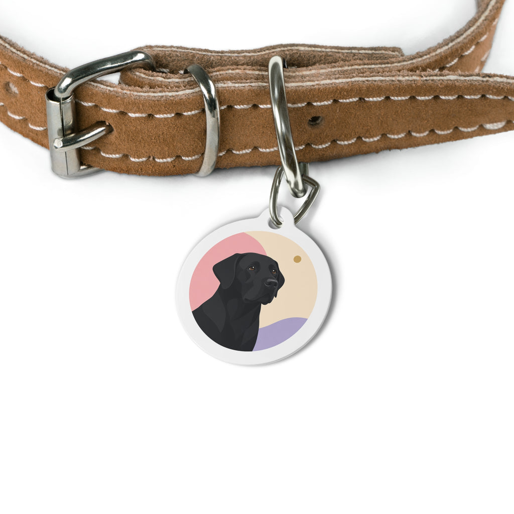 Labrador Retriever Pastel Profile Black Personalized Dog ID Tag