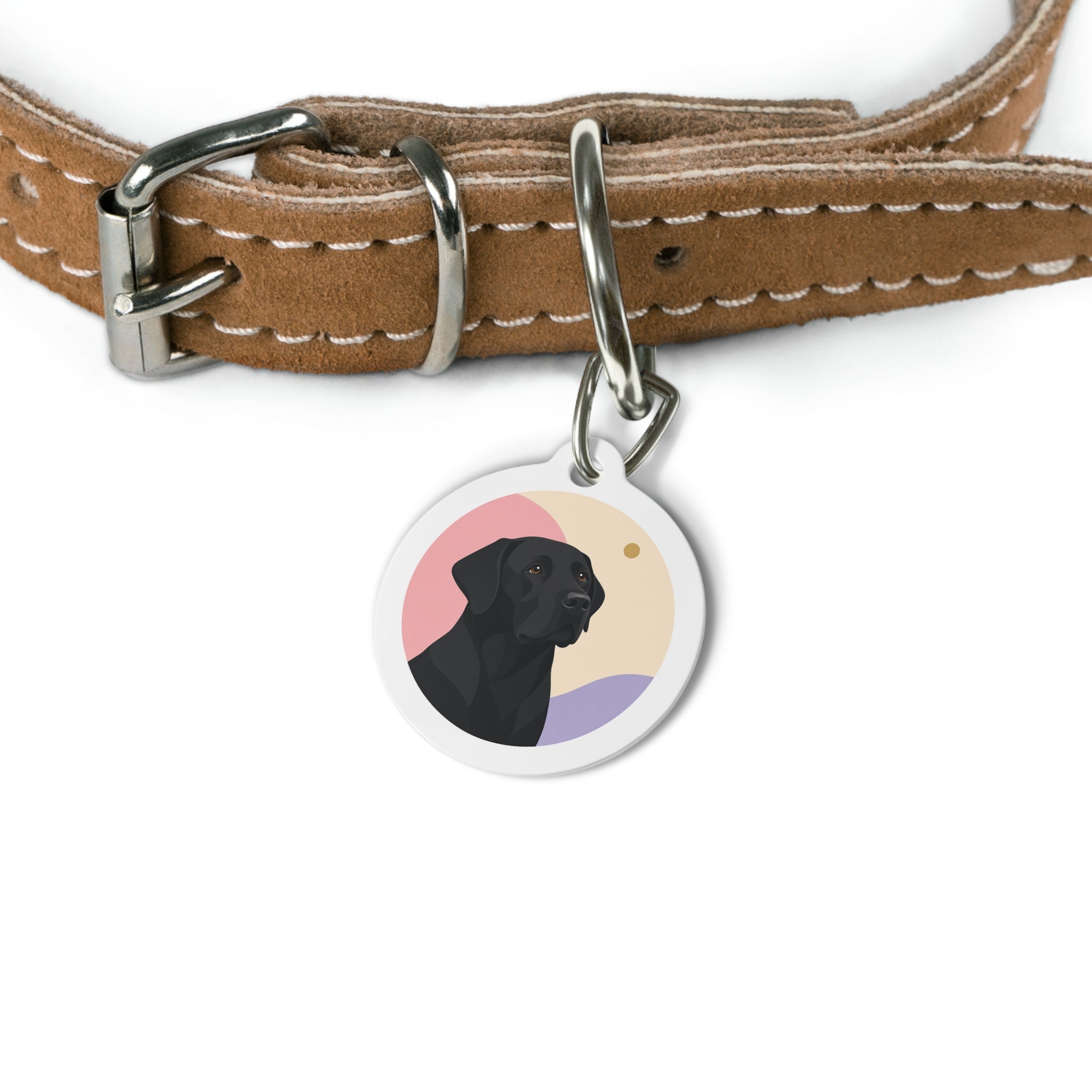 Labrador Retriever Pastel Profile Black Personalized Dog ID Tag