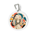 Chapa de identificación personalizada para perro "Caniche Retro Swirl"
