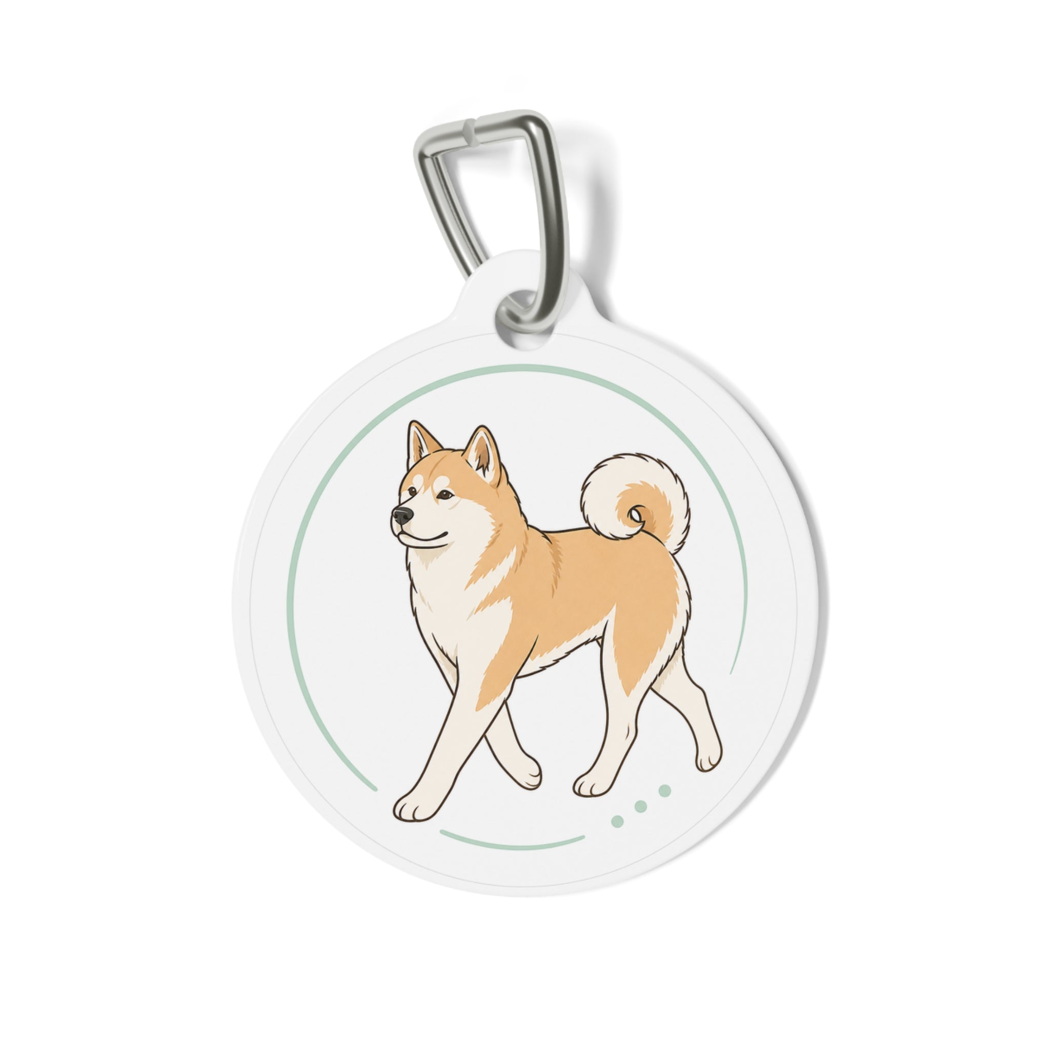 Akita Minimal Full-Body Line Personalized Dog ID Tag