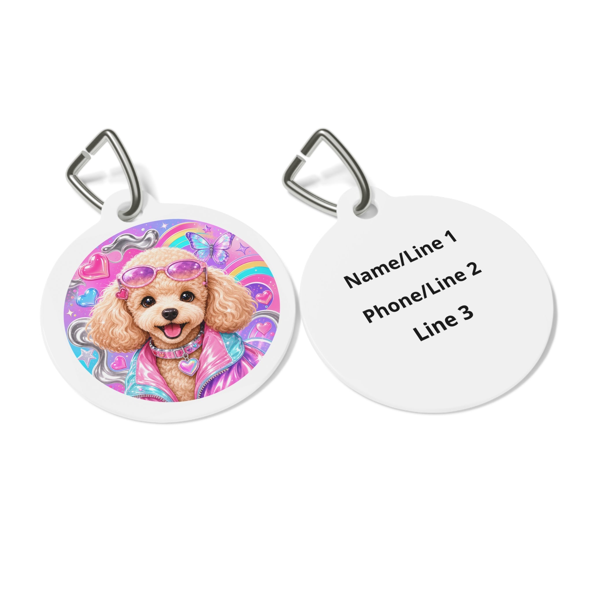 Poodle Y2K Cool Personalized Dog ID Tag