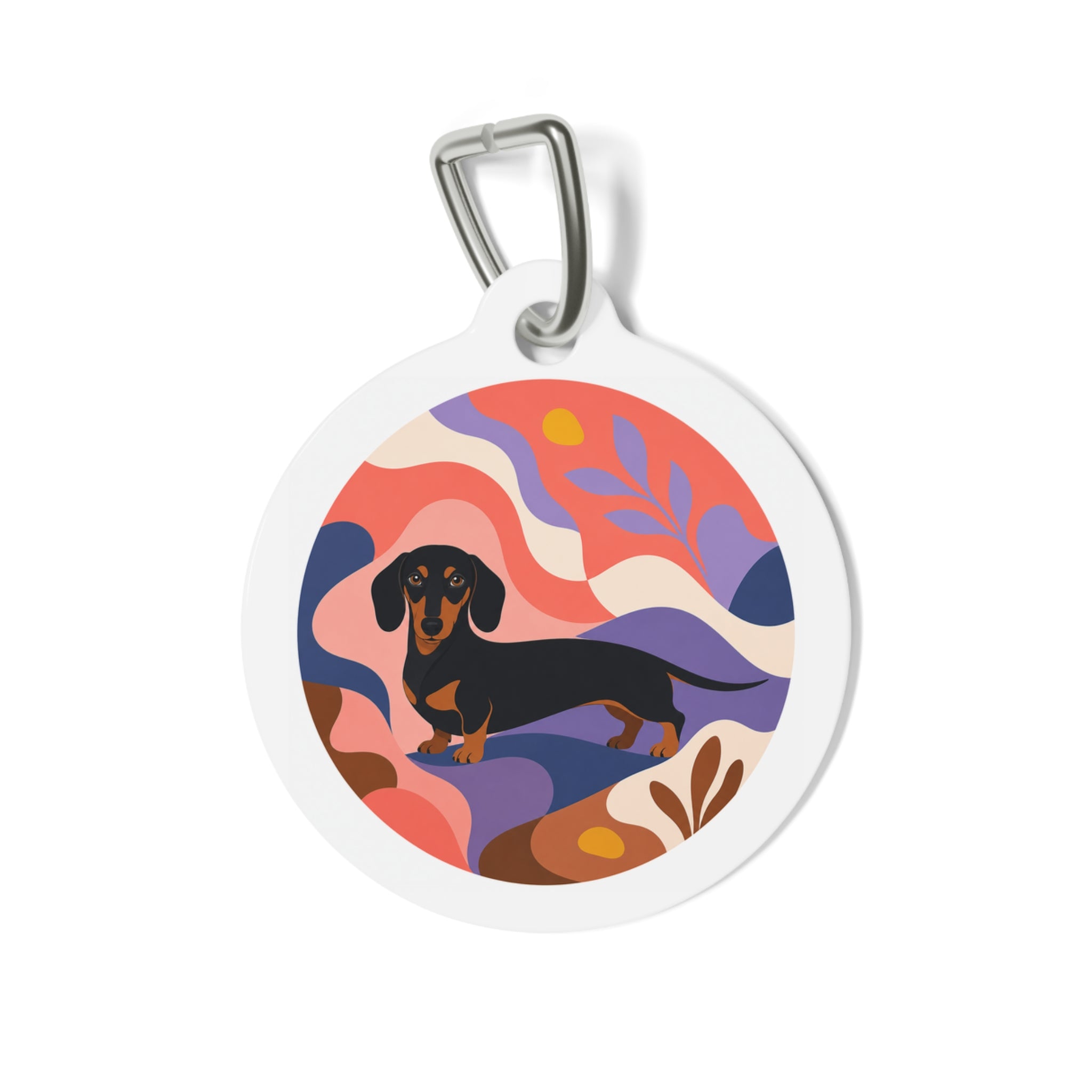 Dachshund Vibrant Color Personalized Dog ID Tag