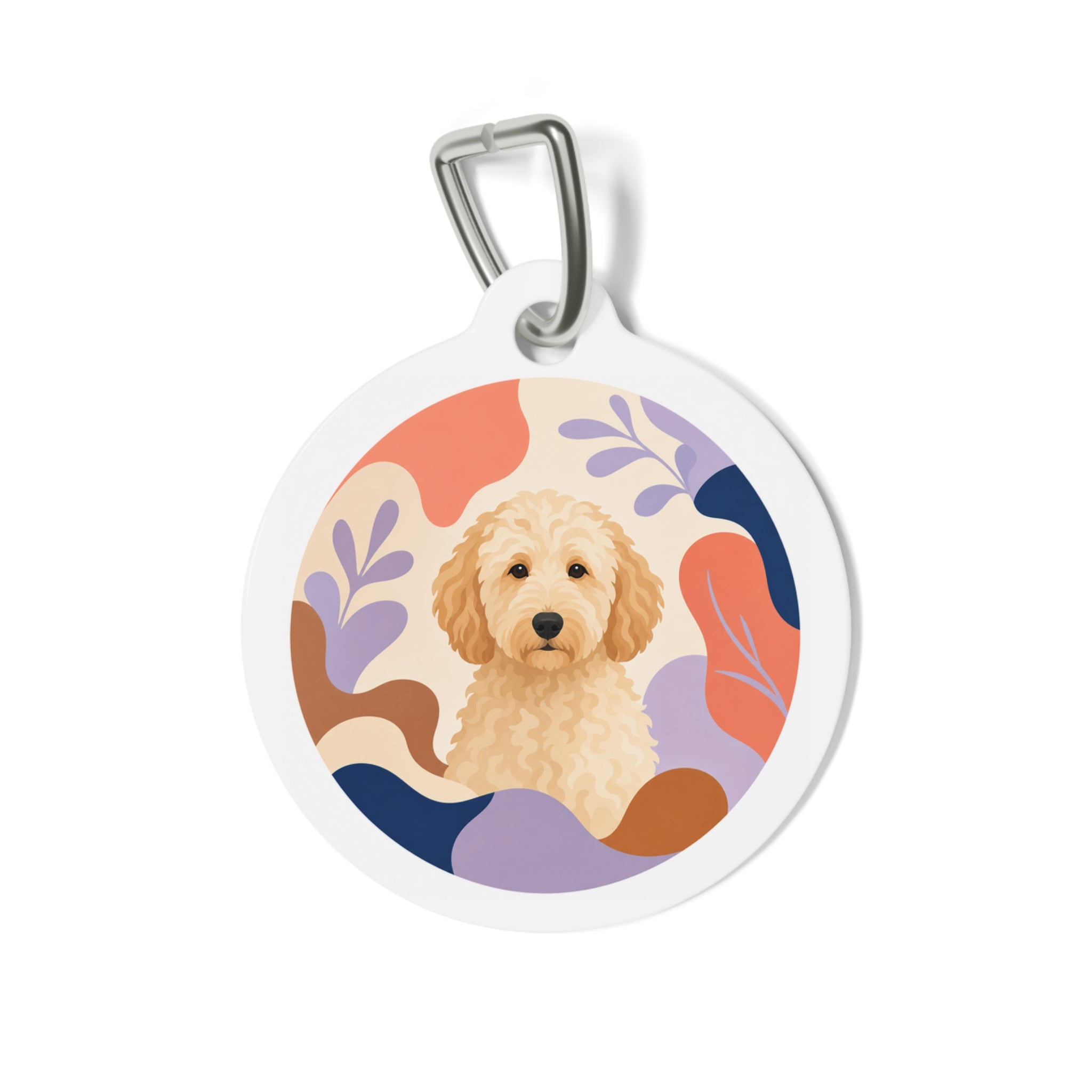 Goldendoodle Joyful Illustrated Doodle Personalized Dog ID Tag