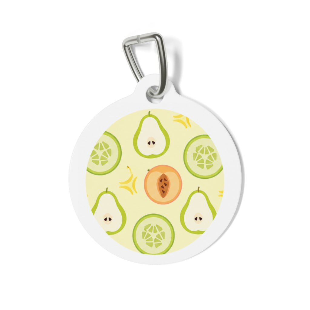 Pear Garden Cheerful Fruit Pattern Personalized Dog ID Tag