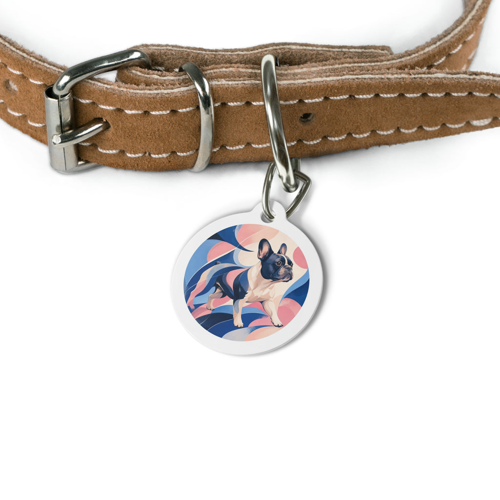 French Bulldog Whimsical Playful Portrait Personalized Dog ID Tag