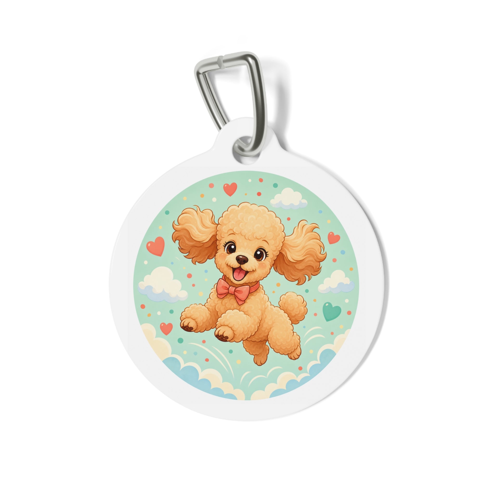 Poodle Happy Cloud Personalized Dog ID Tag