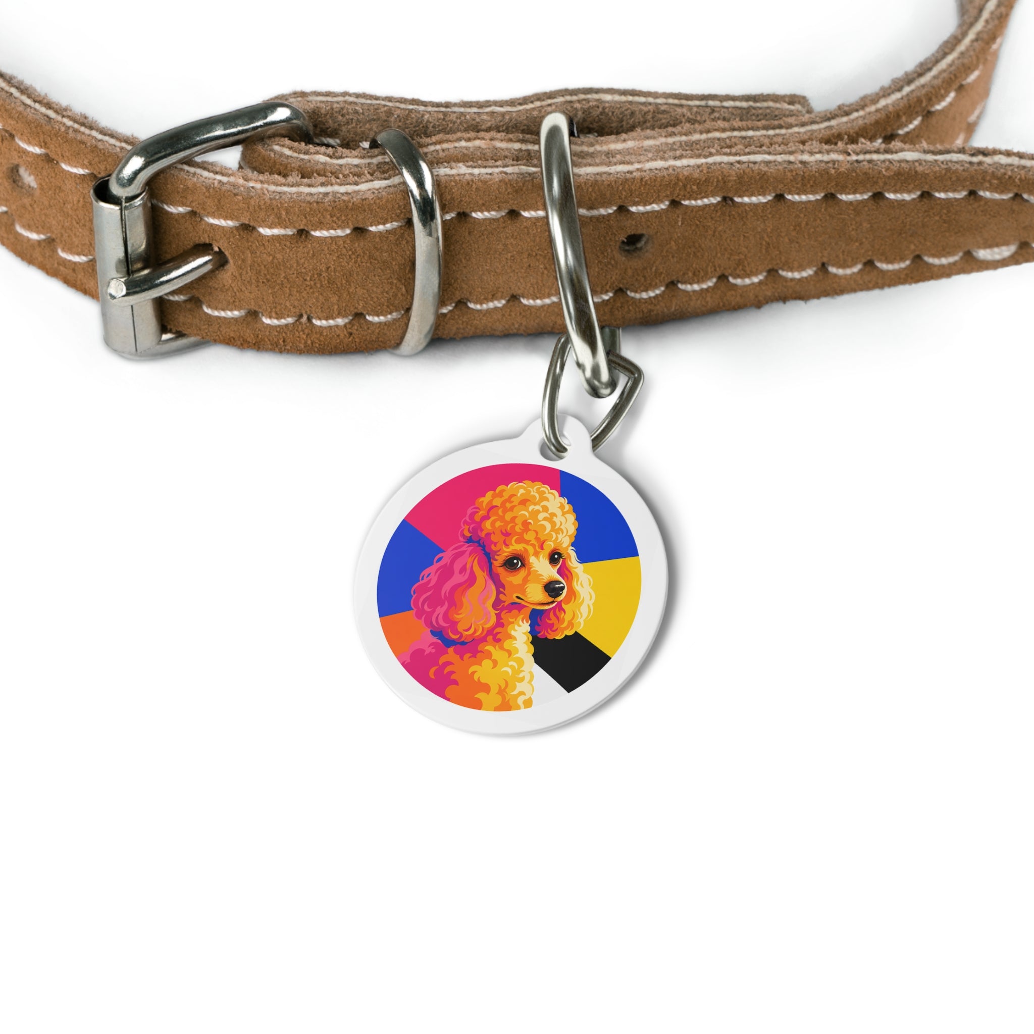 Toy Poodle Neon Pop Show Poodle Personalized Dog ID Tag