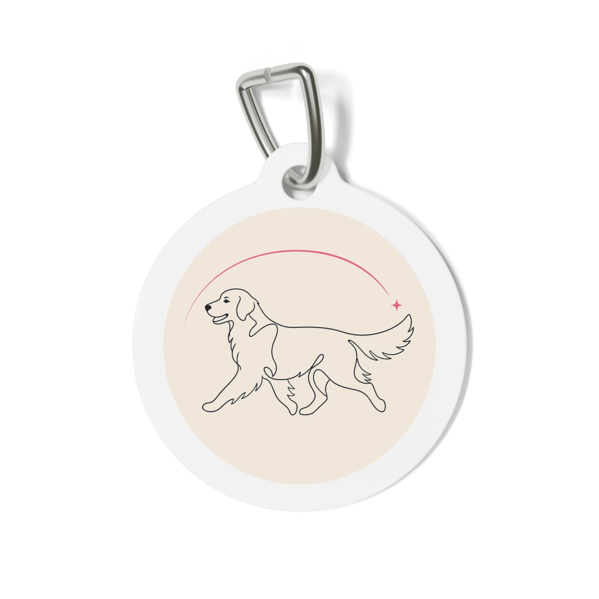 金毛寻回犬散步素描个性化狗牌