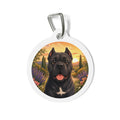 Chapa de identificación personalizada para perro Cane Corso con retrato pop vívido