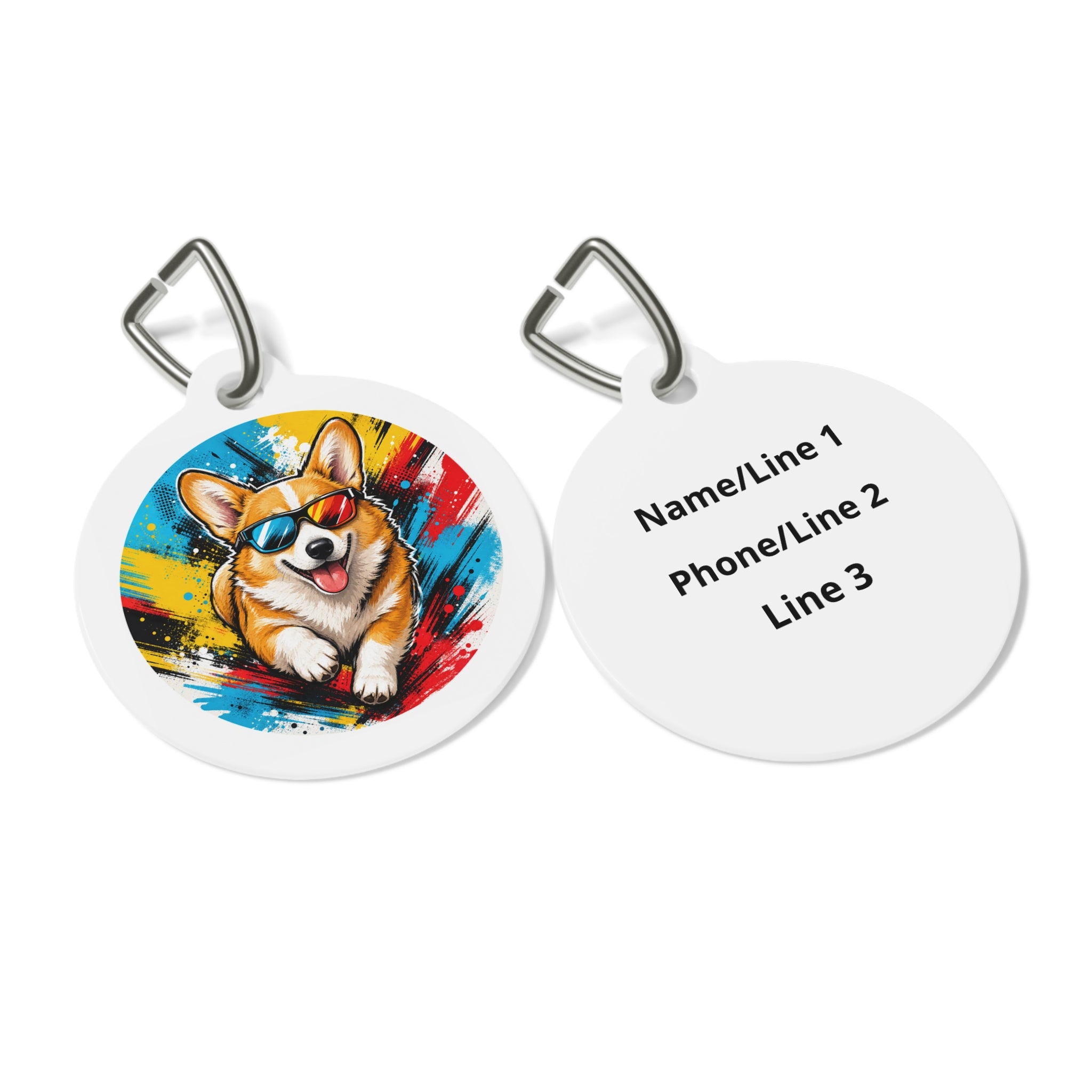 Pembroke Welsh Corgi Cool Modern Personalized Dog ID Tag