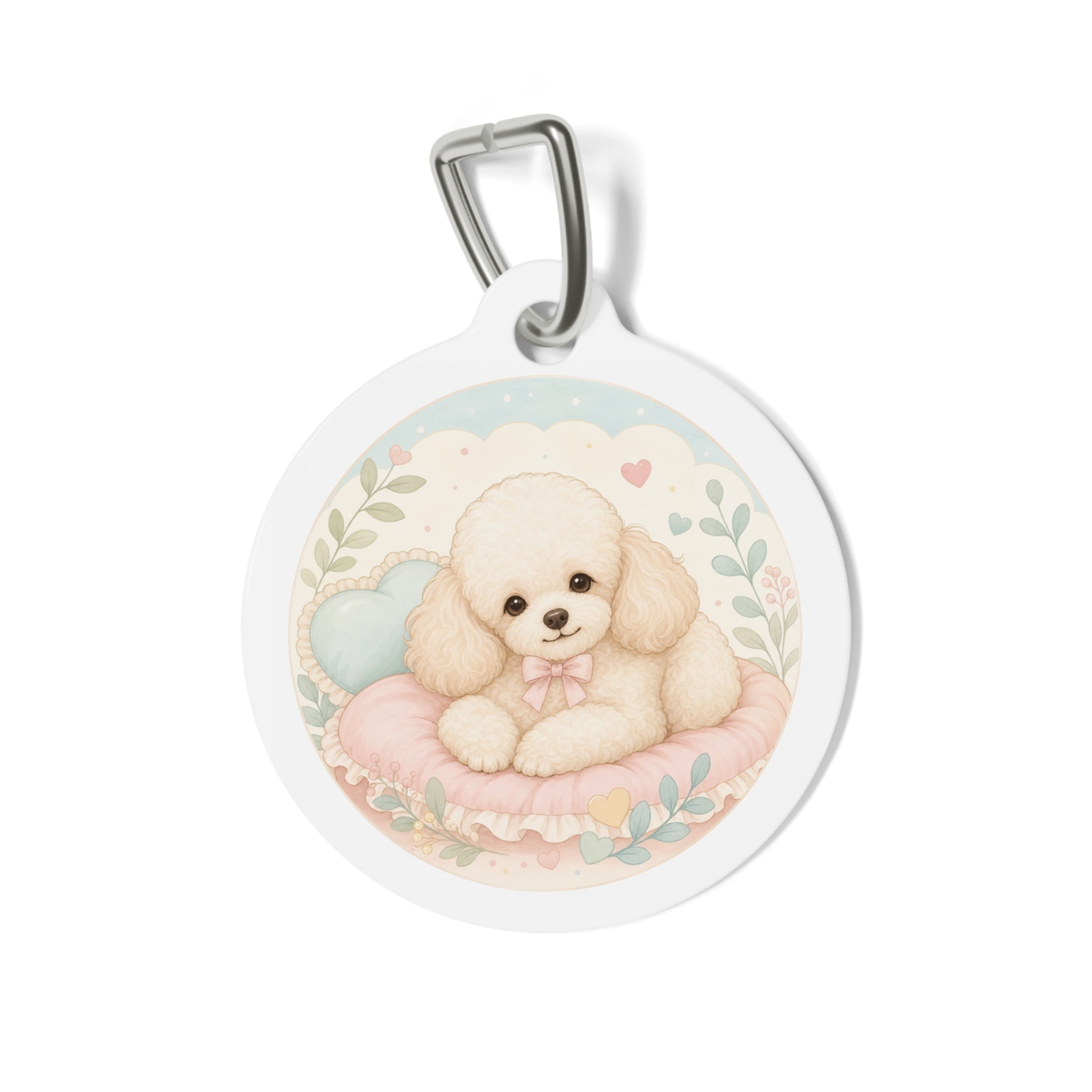 Poodle Cozy Cushion Personalized Dog ID Tag