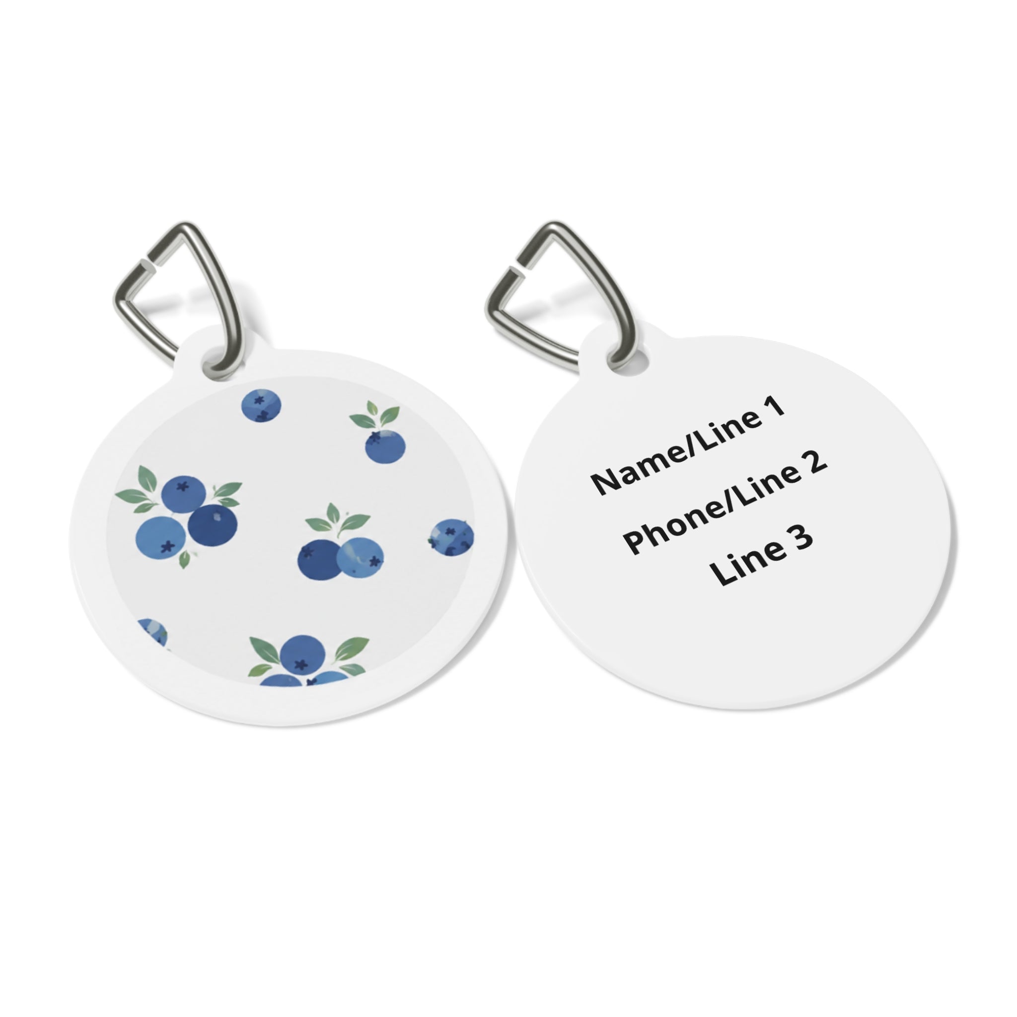 Blueberry Sprig Cheerful Fruit Pattern Personalized Dog ID Tag