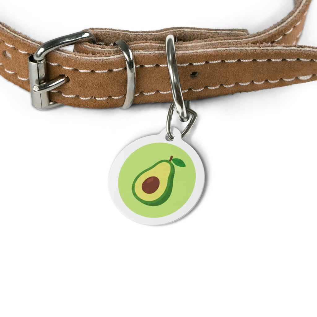 Happy Avocado Cheerful Fruit Pattern Personalized Dog ID Tag