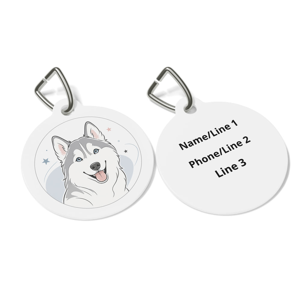 Siberian Husky Happy Sky Cartoon Personalized Dog ID Tag