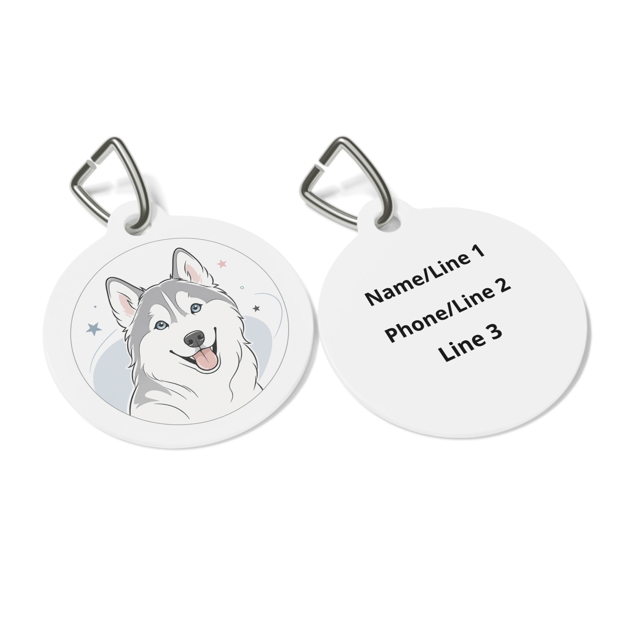 Siberian Husky Happy Sky Cartoon Personalized Dog ID Tag