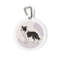 Placa de identificación personalizada para perro con silueta elegante de Border Collie