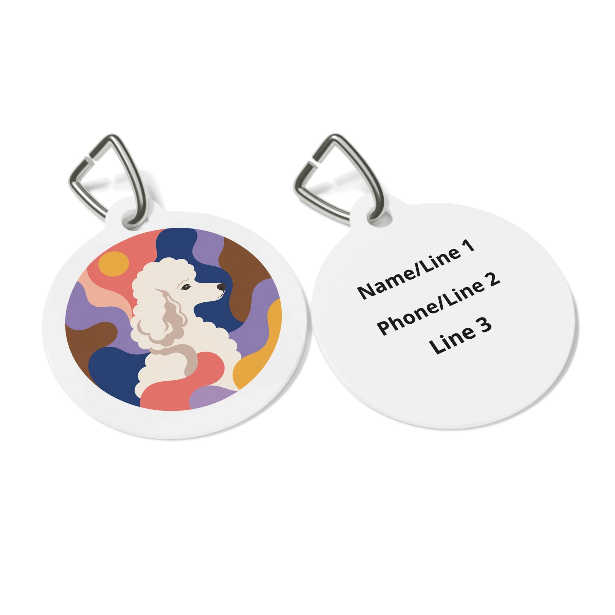 Chapa de Identificación Personalizada para Perro, Poodle Terroso Abstracto