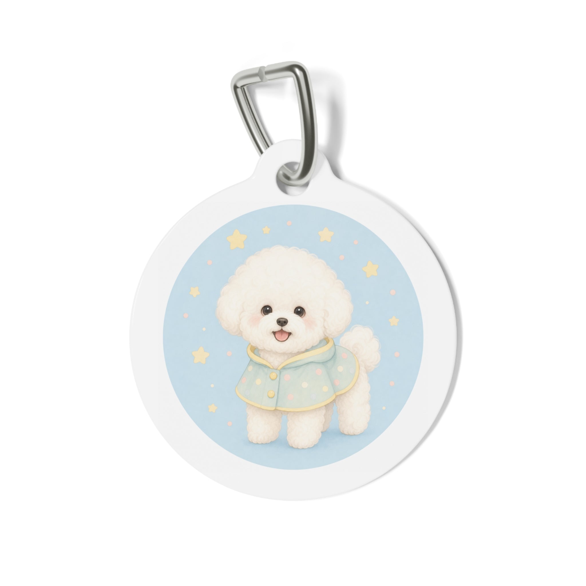 Bichon Frise Bright Cute Portrait Personalized Dog ID Tag