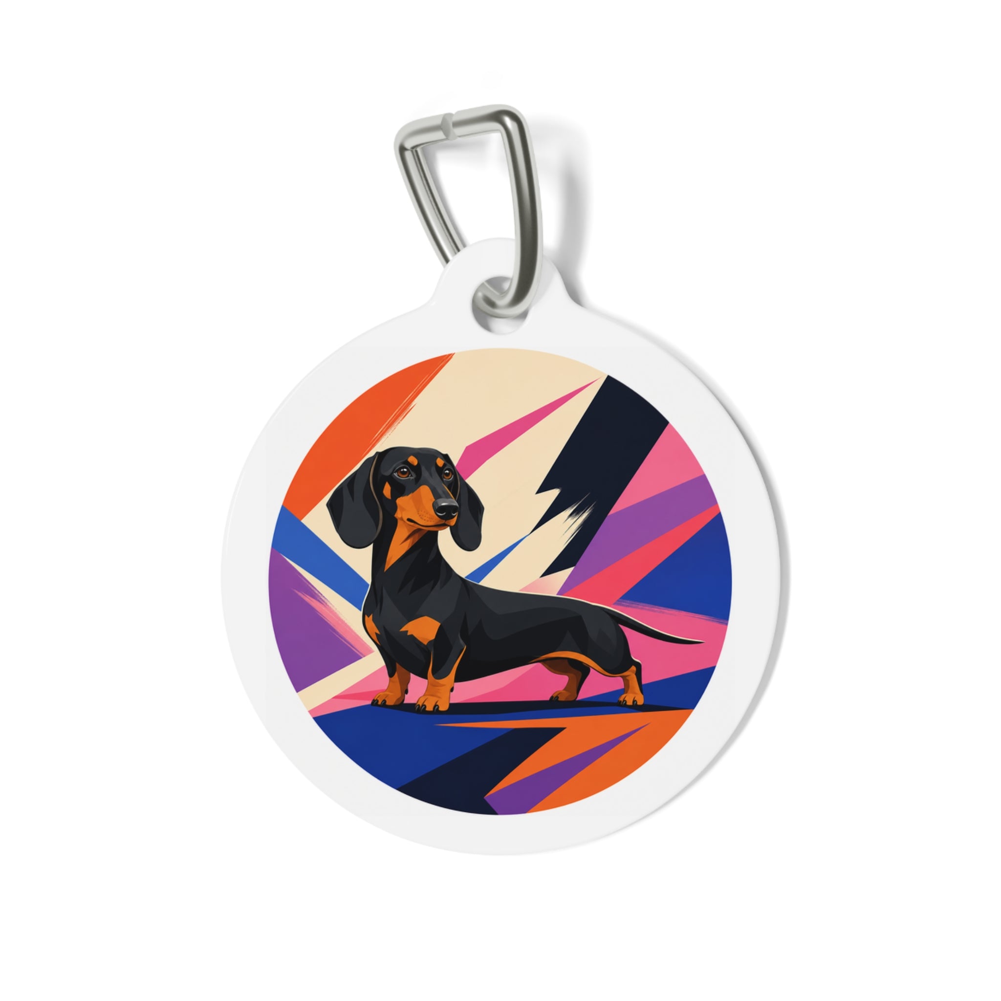 Dachshund Whimsical Playful Portrait Personalized Dog ID Tag