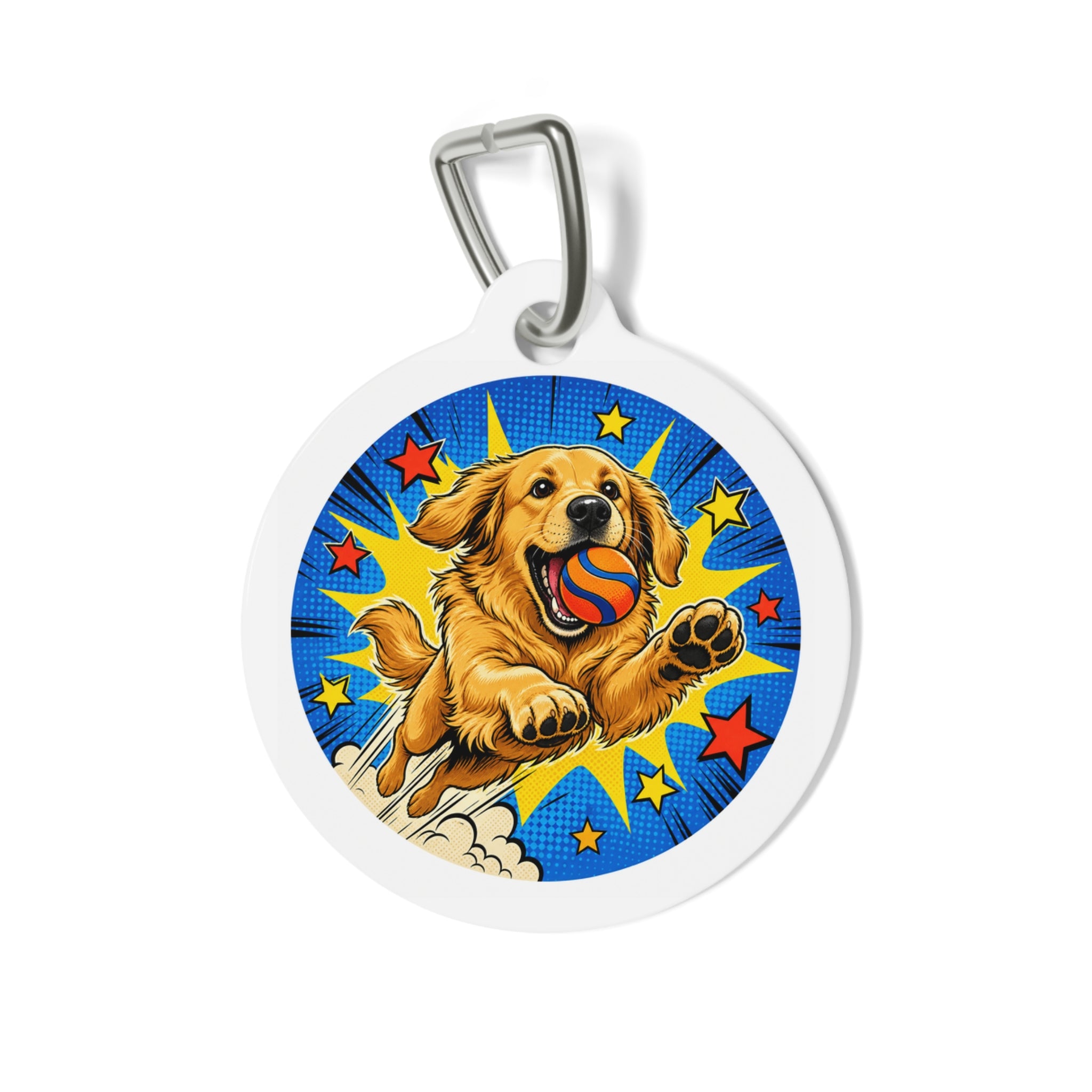 Placa de identificación personalizada para perro Golden Retriever Superdog