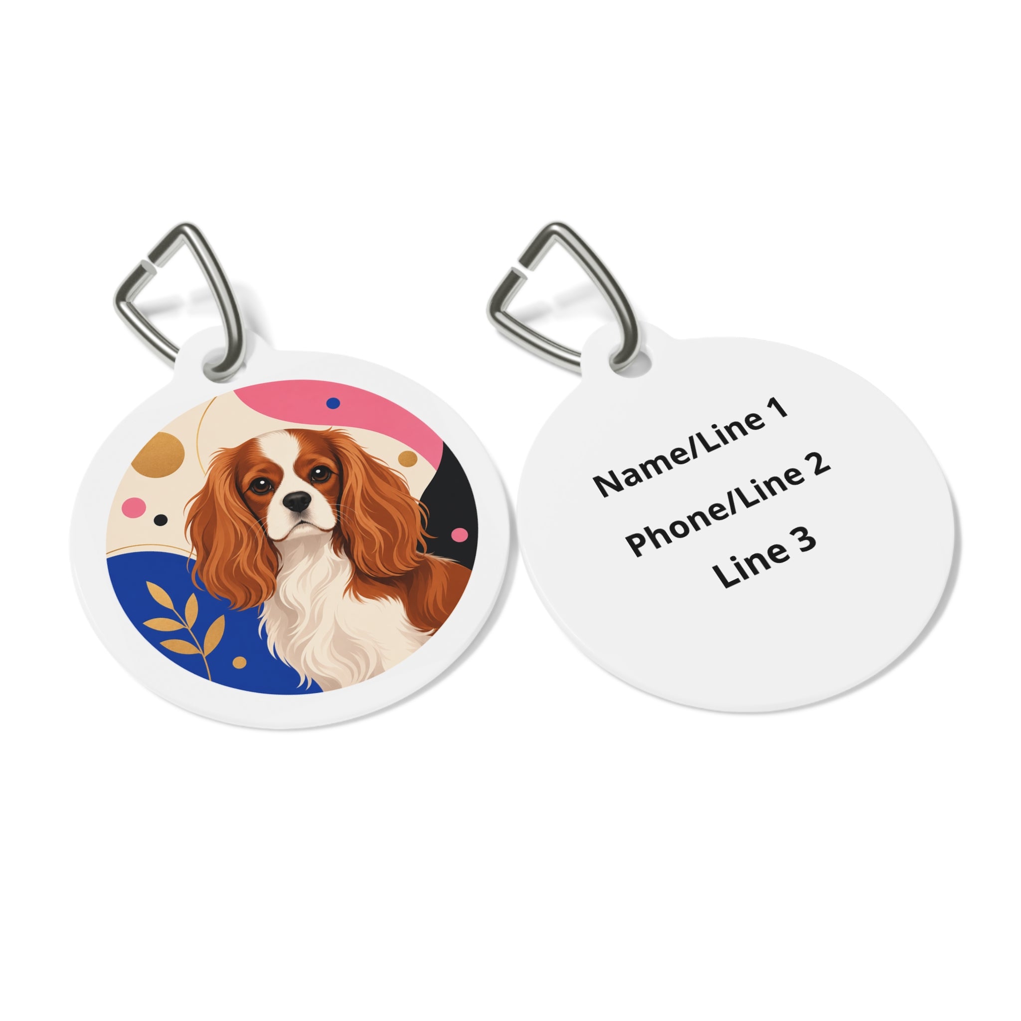 Cavalier King Charles Spaniel Playful Portrait Personalized Dog ID Tag
