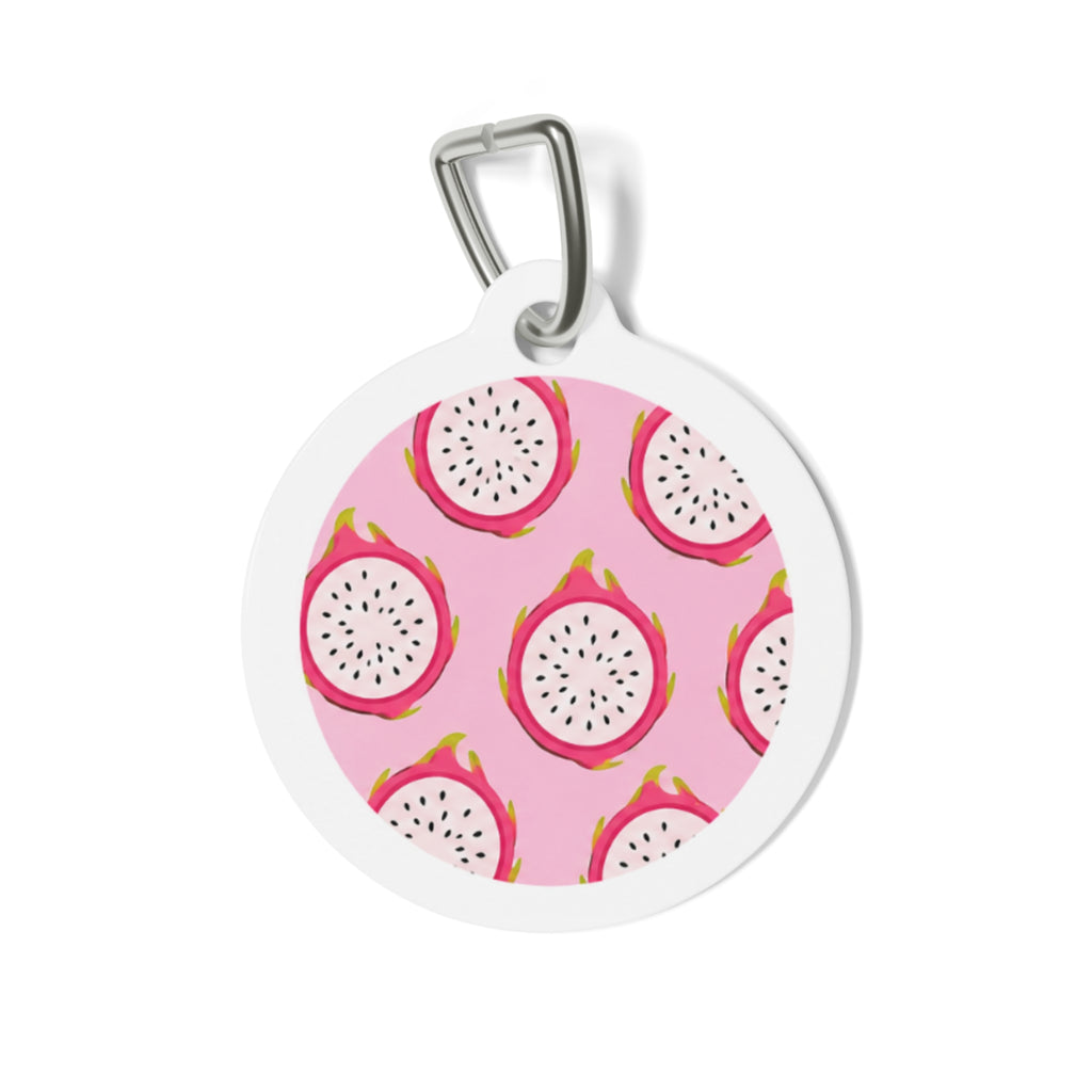 Dragon Fruit Cheerful Fruit Pattern Personalized Dog ID Tag