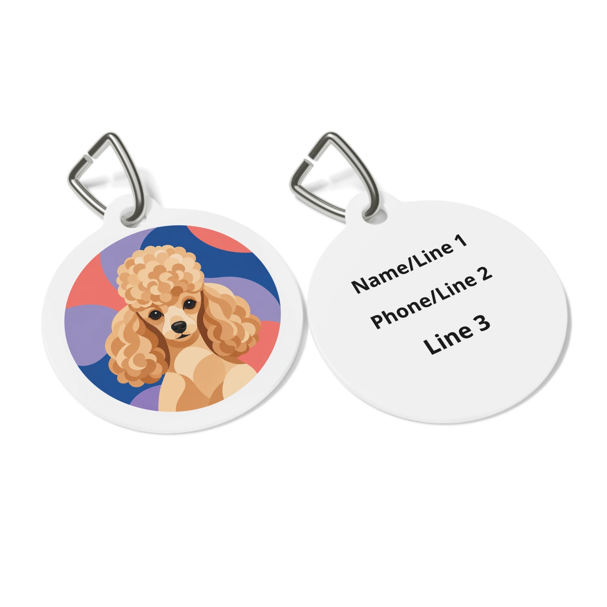 Toy Poodle Retro Wave Show Cut Personalized Dog ID Tag