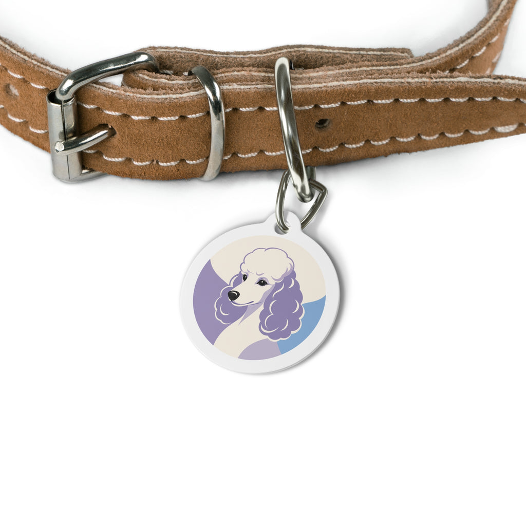 Etiqueta de identificación de perro personalizada Poodle Lavender Grace