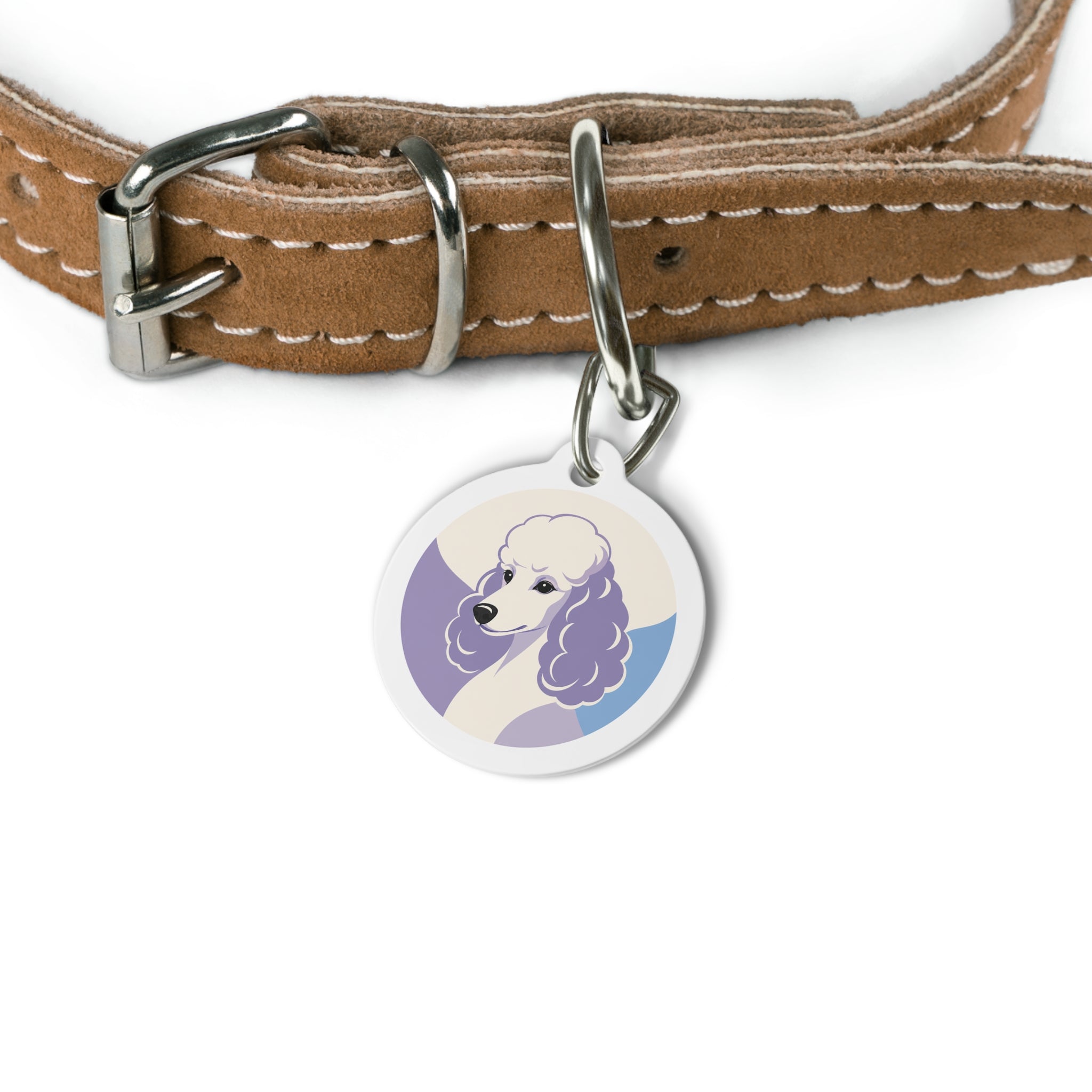 Etiqueta de identificación de perro personalizada Poodle Lavender Grace