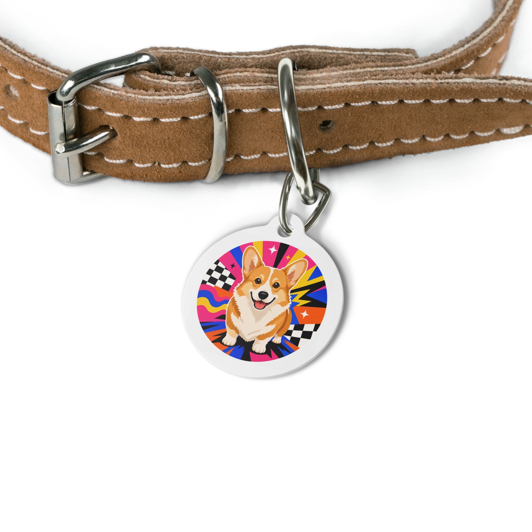 Pembroke Welsh Corgi Pop Art Personalized Dog ID Tag
