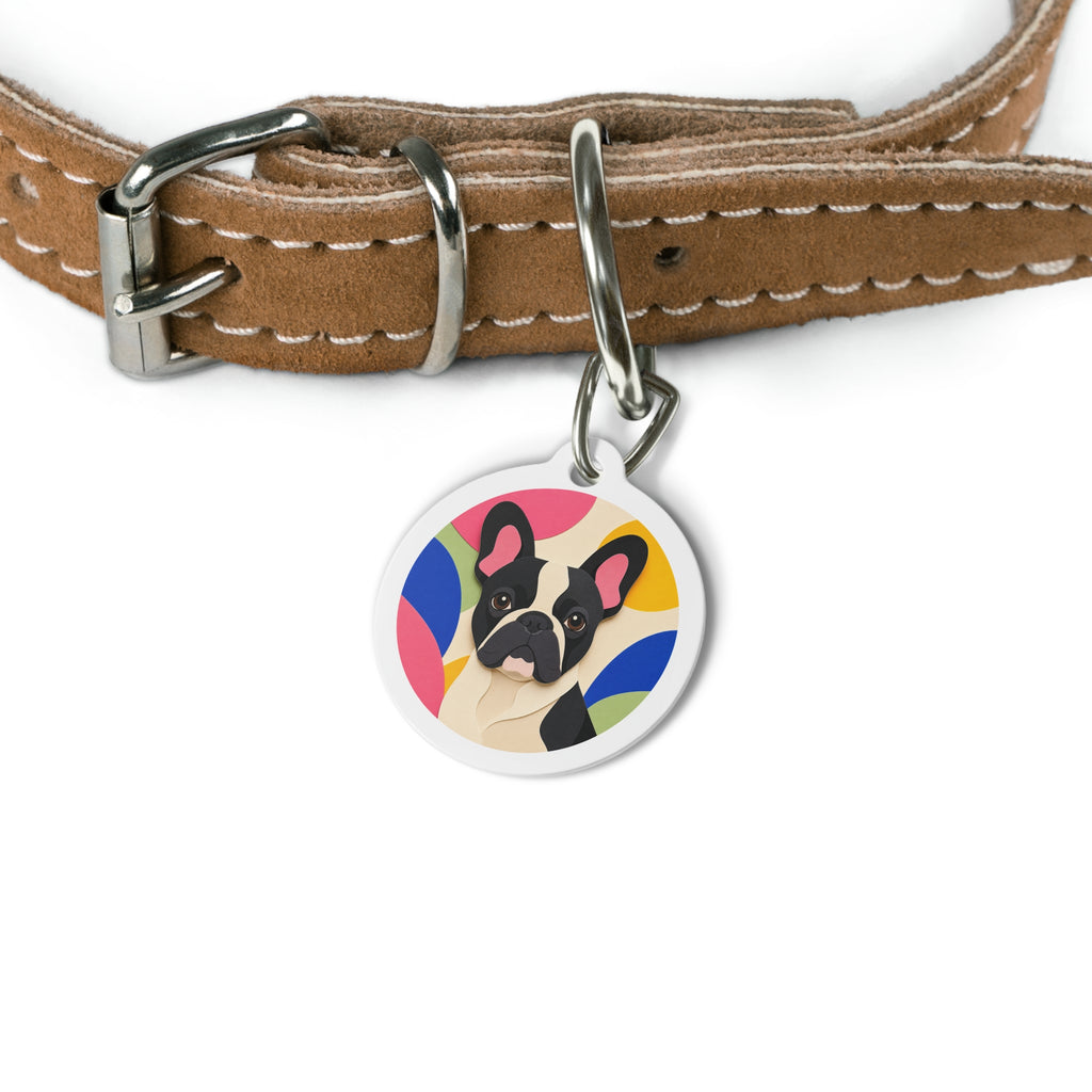 French Bulldog Vibrant Color Personalized Dog ID Tag
