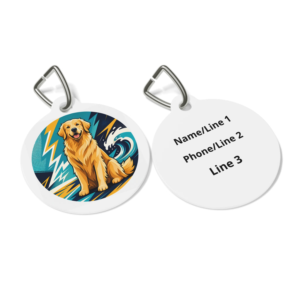 Golden Retriever Electric Tide Personalized Dog ID Tag