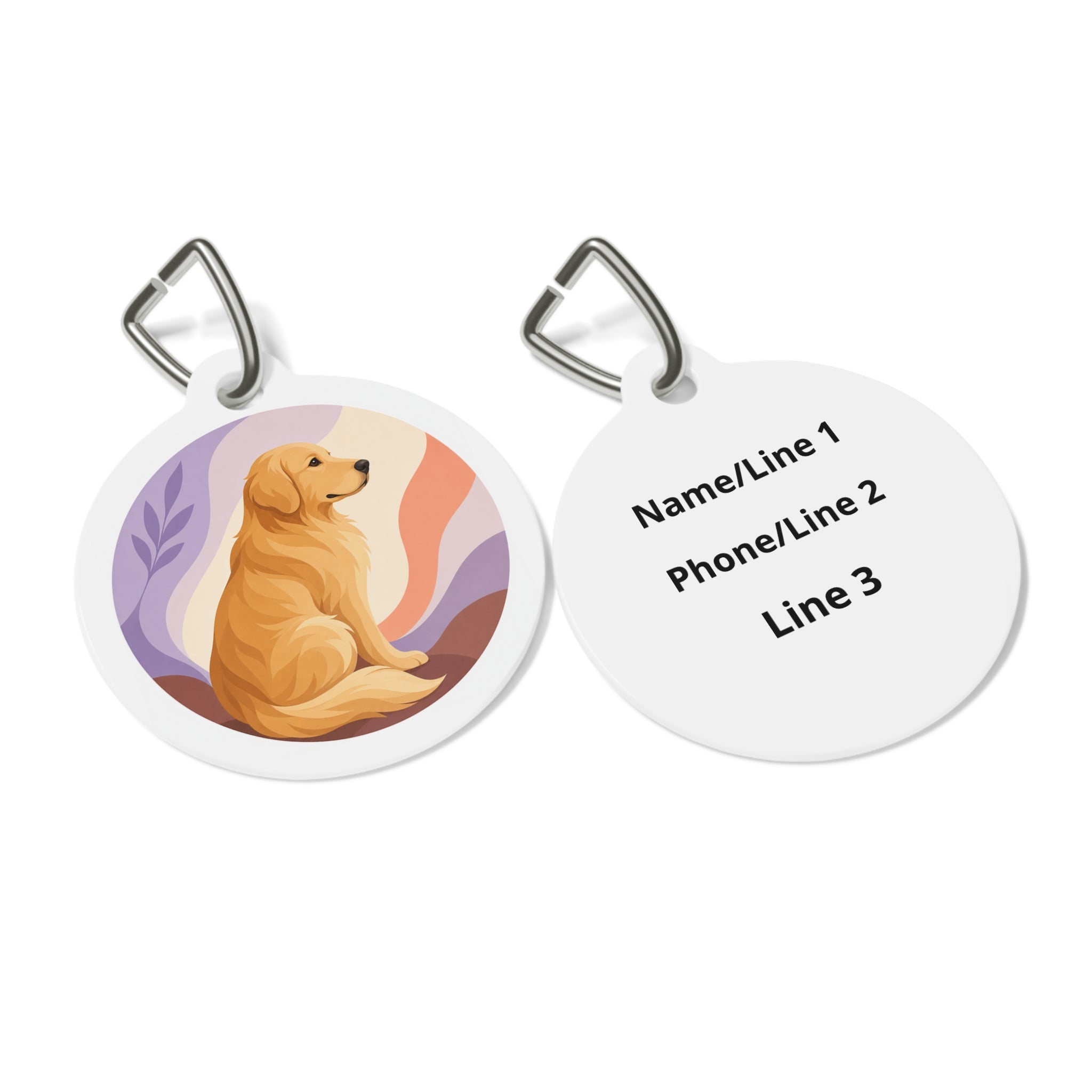 Golden Retriever Boho Canyon Personalized Dog ID Tag
