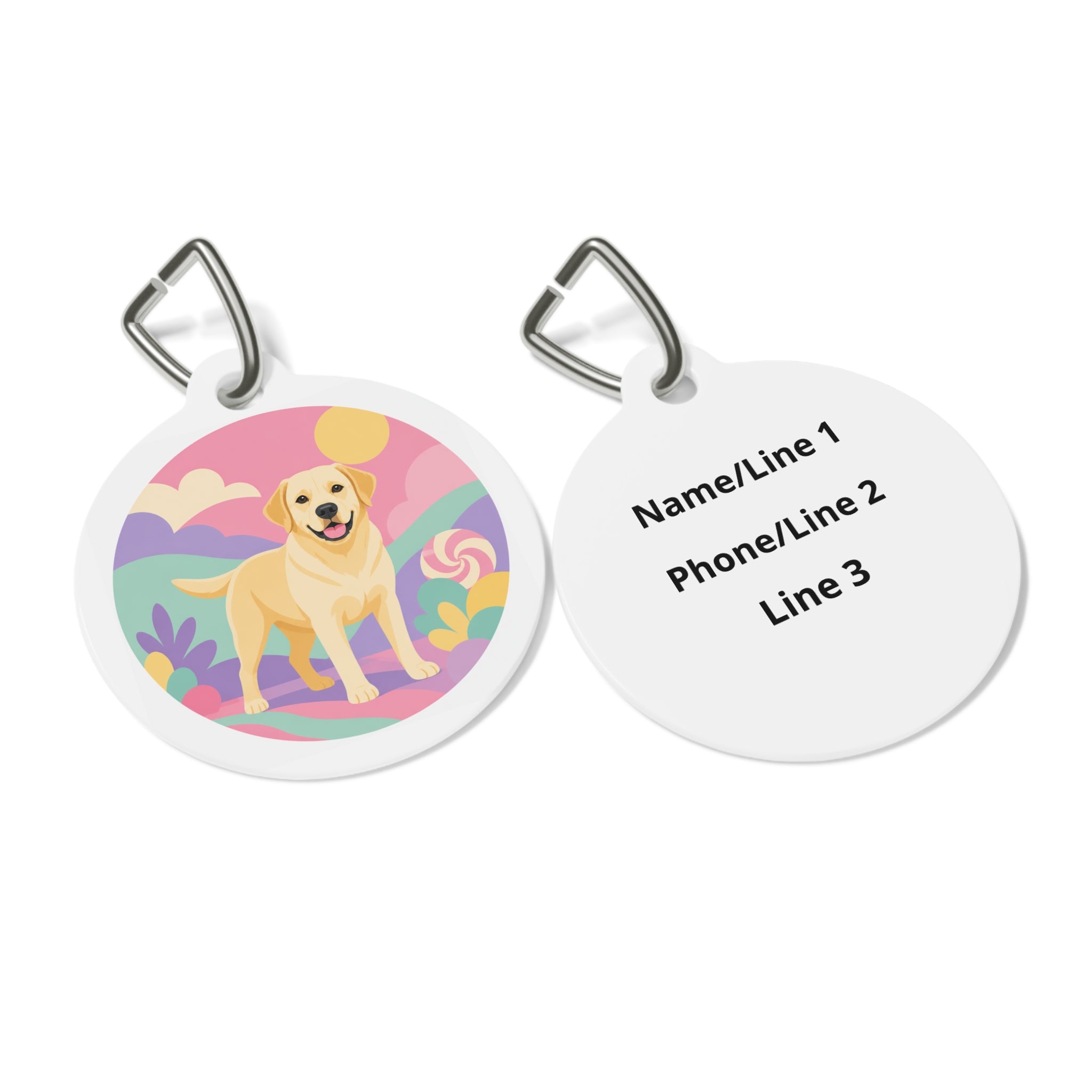 Labrador Retriever Pastel Candyland Personalized Dog ID Tag