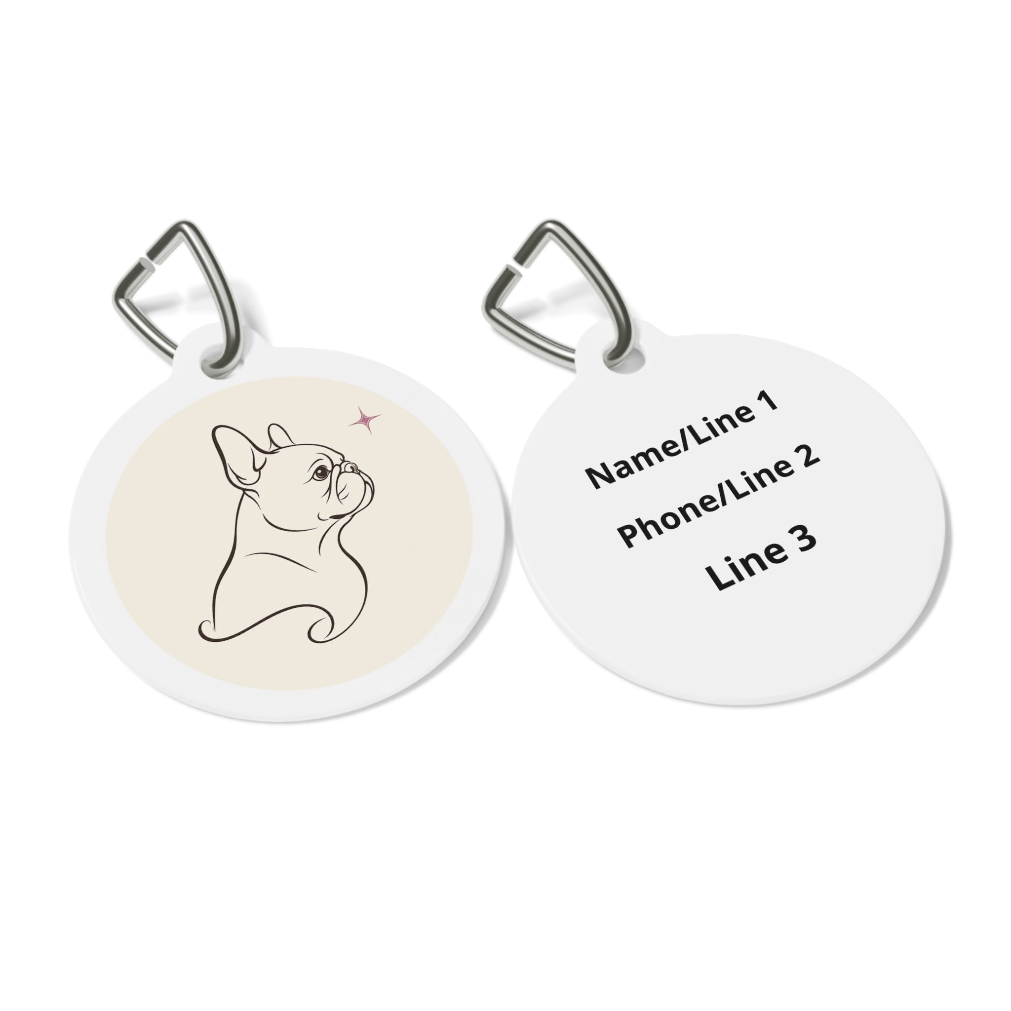 French Bulldog Minimalist Personalized Dog ID Tag