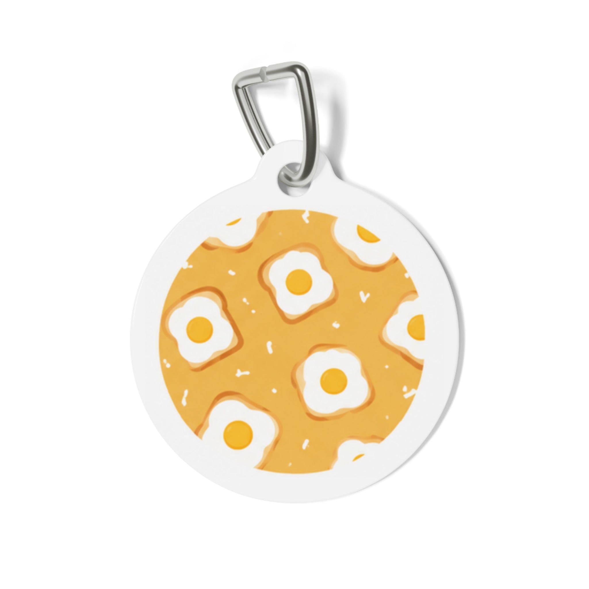 Sunny-Side Egg Whimsical Foodie Art Personalized Dog ID Tag