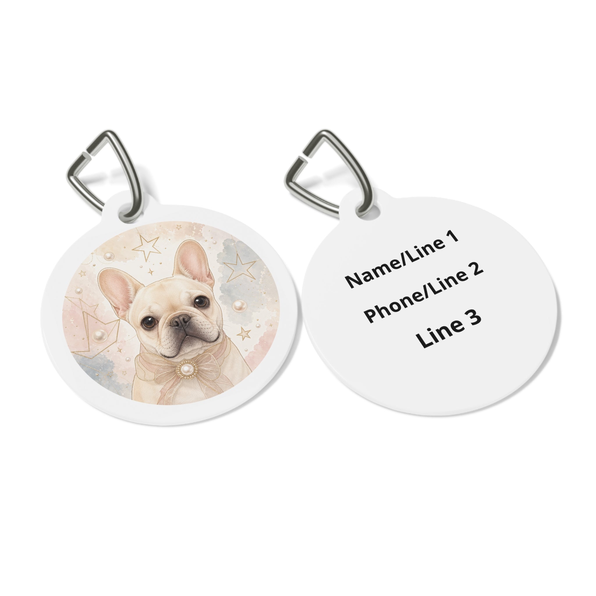 French Bulldog Charming Colorful Portrait Personalized Dog ID Tag