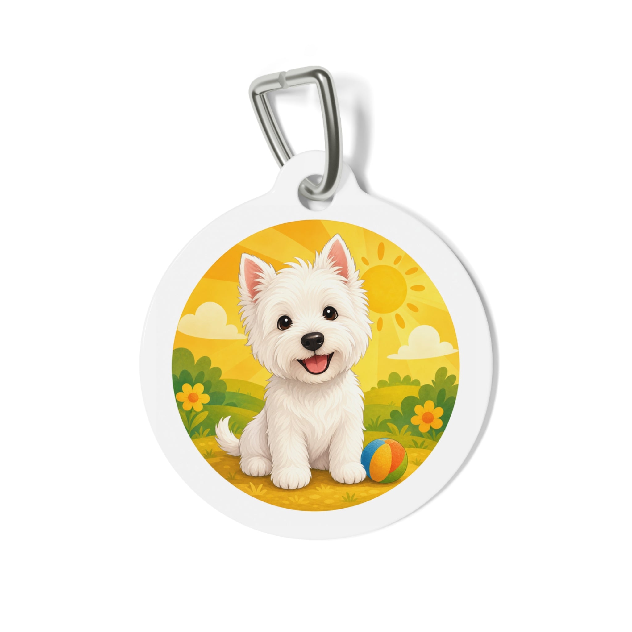 West Highland White Terrier Sunny Meadow Personalized Dog ID Tag