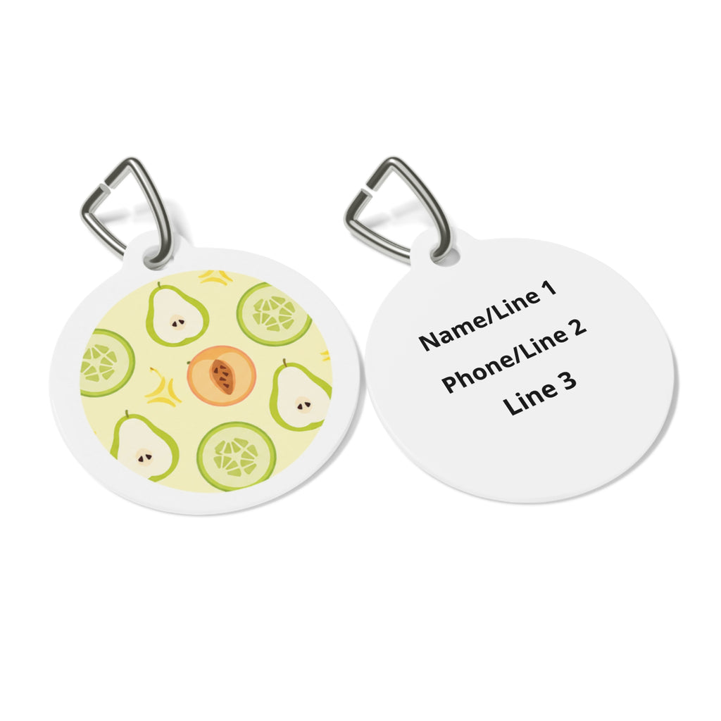 Pear Garden Cheerful Fruit Pattern Personalized Dog ID Tag