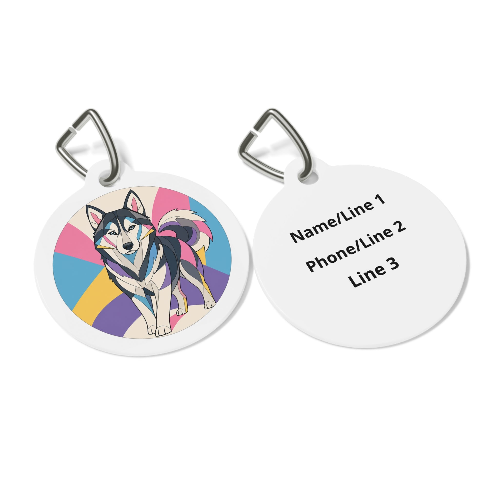 Siberian Husky Prism Guardian Personalized Dog ID Tag