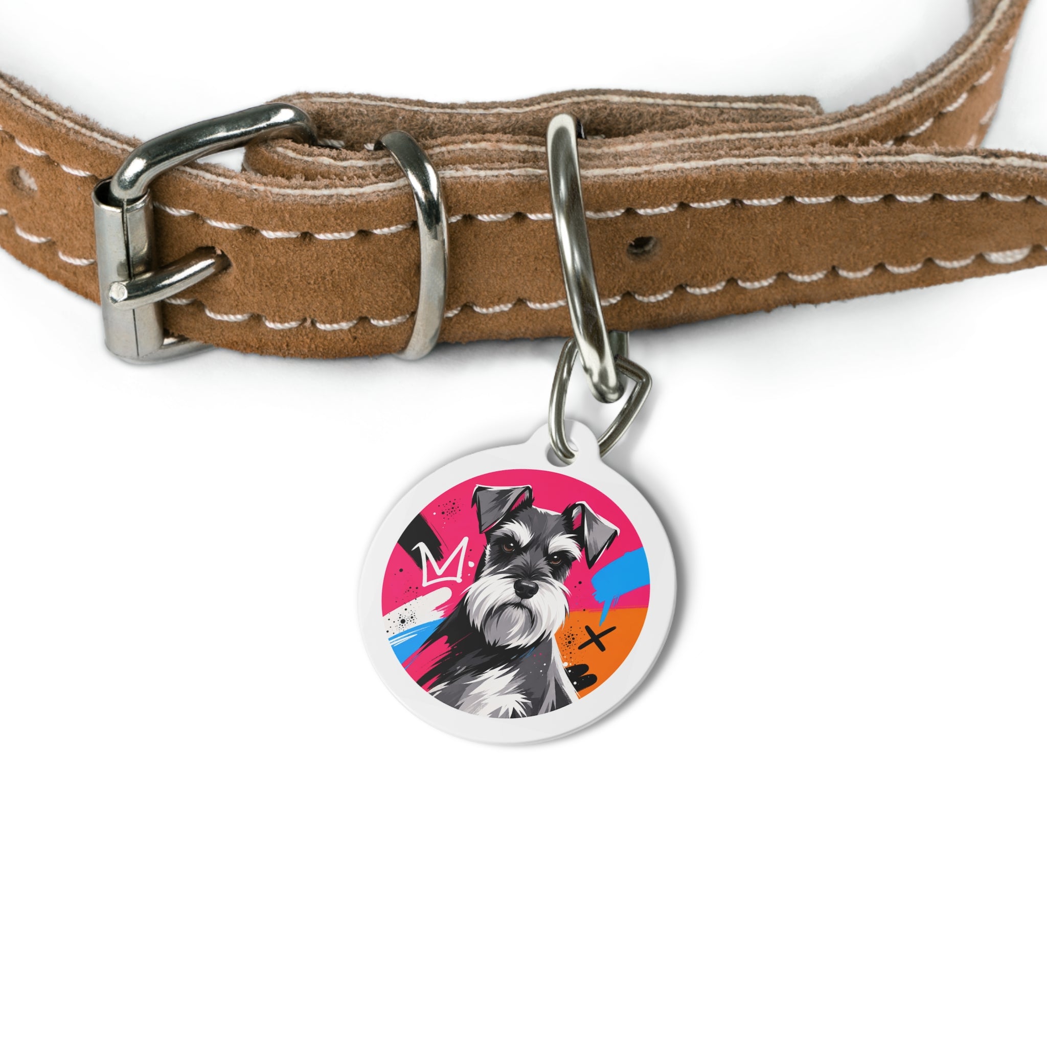 Miniature Schnauzer Vibrant Color Personalized Dog ID Tag